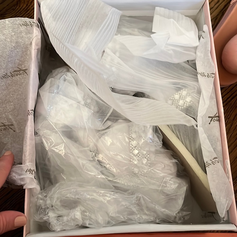 Silver platform sandal never opened in box
